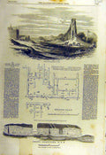 Original Old Antique Print 1857 Ruins Brahmunabadsind Ground-Plan Elevation 19th