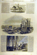 Original Old Antique Print 1857 Cashmere Sketches Tartar Ladak Islambad Temple