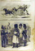 Old Antique Print 1857 Naples Italy Calesso Curricolo Neapolitan Cavalry 19th