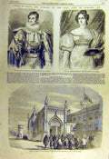 Original Old Antique Print 1857 Funeral Duke Rutland Portrait Dushess Tenants