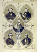 Original Old Antique Print Stanley Kelly Thesiger Malmesbury Pakington 1858 19th
