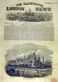 Original Old Antique Print Lucknow Imaumbarra Building Architecture 1858 19th