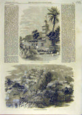 Original Old Antique Print Cemetery Tomb Sidi Abderahman Algiers Parade 1858