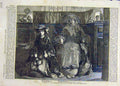 Original Old Antique Print Solomon Girl Shild Church Pew Fine Art 1858 Victorian