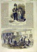 Old Antique Print Sketches American Fire-Men Newton Parlour New-York 1858 19th