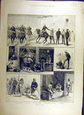 Old Antique Print 1884 Sketches Cairo Egypt Africa Draughts Dancing Girl 19th