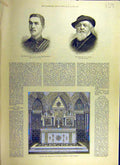 Old Antique Print 1884 Ford-Soudan Horne-Poet Afghan War Memorial Bombay 19th