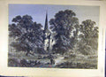 Original Old Antique Print 1884 Country-Church Read Fine Art Building Victorian