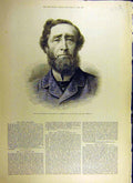 Original Old Antique Print 1884 Portrait Speaker House Commons Peel Warwick 19th