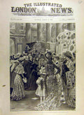 Original Old Antique Print 1900 Prince Princess Wales Irish Industries Mansion