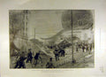 Original Old Antique Print 1900 Paris Exhibition Ruins Foot-Bridge Accident 20th