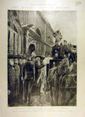 Original Old Antique Print 1900 Royal Kilmainham Hospital Queen M'Gorian Bouquet