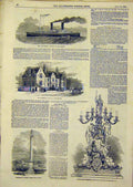 Original Old Antique Print Manchester Steamer Birmingham Free Industrial School