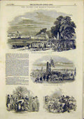 Original Old Antique Print Thames Medway Conservancy Leigh Cookham 1849 19th