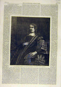 Old Antique Print Portrait Lord-Chancellor Clarendon Lely Exhibition 1866 19th