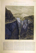 Original Old Antique Print 1877 Hainkioi Pass War Passage Balkans Troops 19th