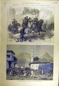 Original Old Antique Print 1877 War Asia Kemball Norman Cossacks Erzeroum Peru