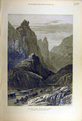 Original Old Antique Print 1877 War Asia Zigna Ereroum Russian Turkish Military