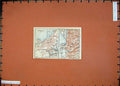 Original Old Antique Print 1910 Colour Map Germany Street Plan Bregenz Horbranz