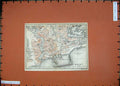 Old Antique Print 1909 Colour Map Street Plan Brest Port Commerce France 20th