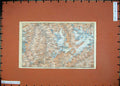 Original Old Antique Print C1900 Colour Map Switzerland Bourg St Pierre Bernard