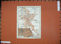 Old Antique Print 1909 Colour Map Italy Street Plan Perugia Cupa Bucaccio 20th