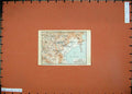 Original Old Antique Print 1909 Colour Map Greece Gulf Marathon Apano Souli
