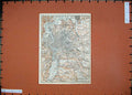 Old Vintage Print 1925 Colour Map Italy Plan Dintorni Roma Palatino Mario 20th