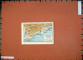 Old Vintage Print 1937 Colour Map Italy Bordighera San Remo Ospedaletti 20th