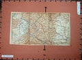 Old Antique Print Map 1900 Rhine Freiburg Riegel Matterdingen Villingen 20th
