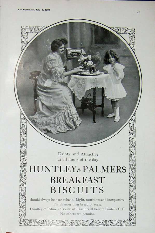 Old Antique Print 1907 Huntley Palmer Breakfast Biscuits Binoculars Car 20th