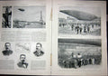 Original Old Antique Print Dirigeable Lebaudy Paris Zeppelin French 1903 20th