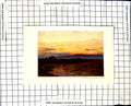 Original Old Vintage Print C1850-C1930 Colour View Milford Common Sunset 19th