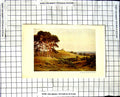 Original Old Vintage Print C1850-C1930 Colour View Reigate Heath Windmill 19th