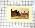 Original Old Vintage Print C1850-C1930 Colour Street Scene Biddenden Victorian