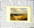 Original Old Vintage Print C1850-C1930 Colour View On The Berkshire Downs 19th