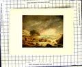 Original Old Antique Print C1907 Colour Plate Rocky Coast Scene Fisherman Sea