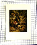 Original Old Antique Print C1907 Colour Plate Morland Children Gathering Sticks