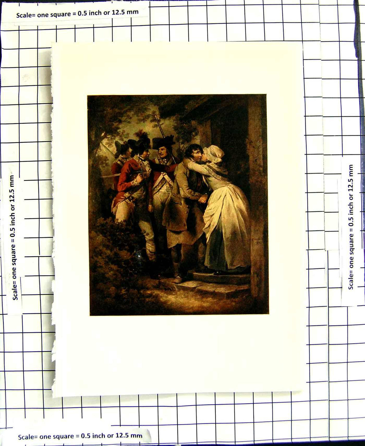 Original Old Antique Print C1907 Colour Plate Morland Deserter Sier Farewell