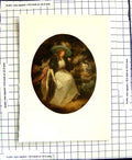 Original Old Antique Print C1907 Colour Plate Morland Lady Love Letter Garden