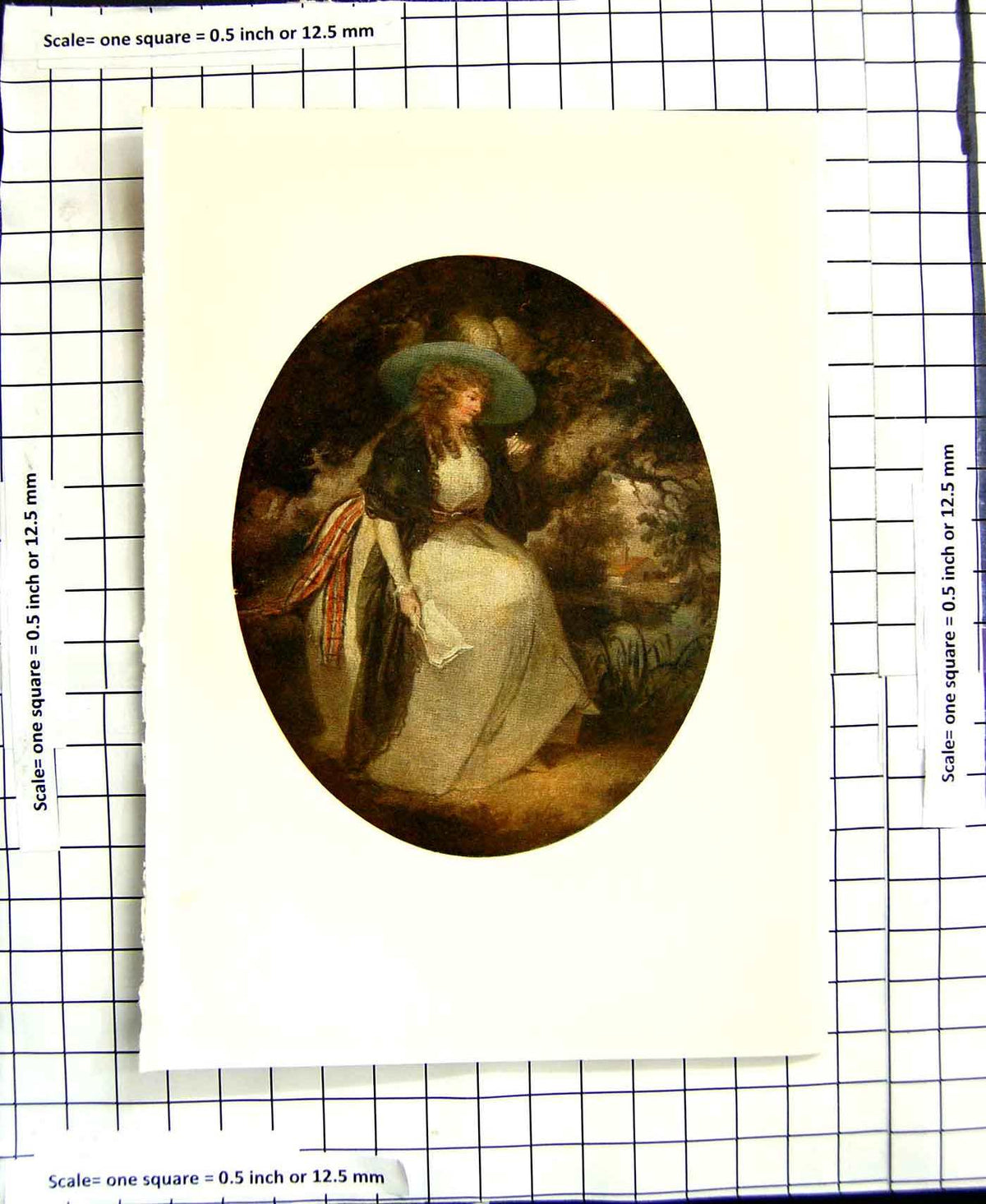 Original Old Antique Print C1907 Colour Plate Morland Lady Love Letter Garden