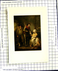 Old Antique Print C1907 Colour Plate Morland Merciless Bailiff Men Lady 20th