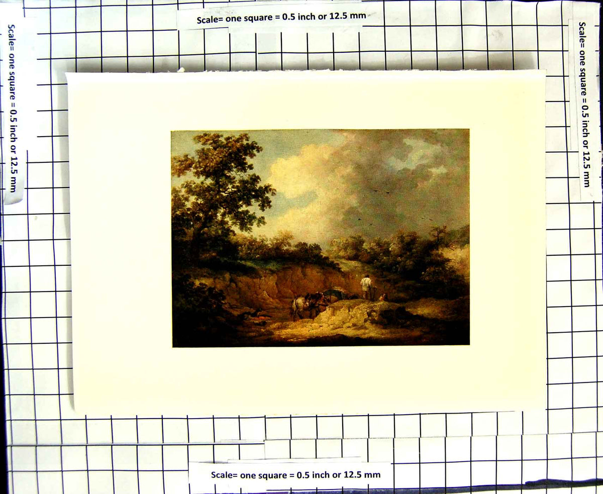Original Old Antique Print C1907 Colour Plate Morland Scene Sand Carting Horse
