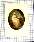 Original Old Antique Print C1907 Colour Plate Morland Ladie Woman Dog House