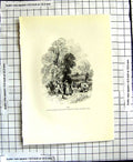 Old Antique Print C1906 Birket Foster Black White Plate May Horses Cattle 20th