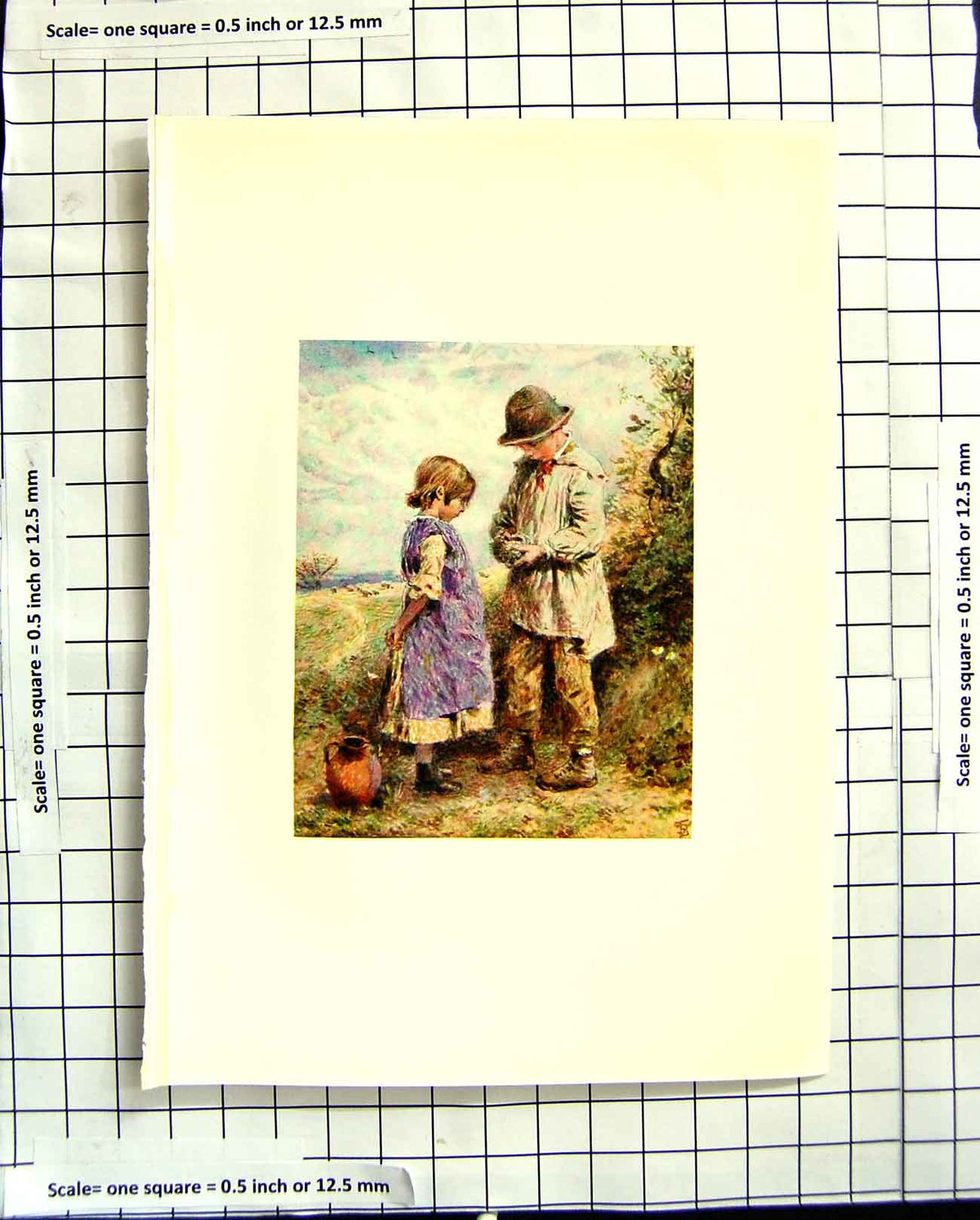 Old Antique Print C1907 Colour Plate Morland Children Bird'S Nest Country 20th