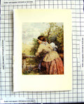 Old Antique Print C1907 Colour Plate Morland Gleaners Mother Girl Fench 20th