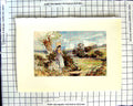 Old Antique Print C1907 Colour Plate Morland Milkmaid Bucket Countryside 20th