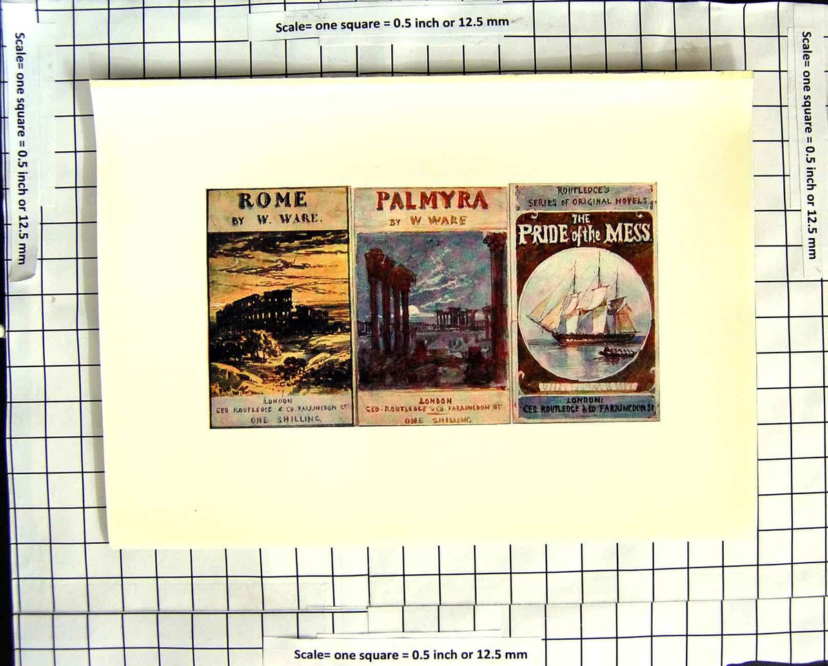 Original Old Antique Print C1907 Colour Plate Morland Designs Book Covers 20th