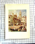 Original Old Antique Print C1907 Colour Plate Morland Burano Venice Italy Canal